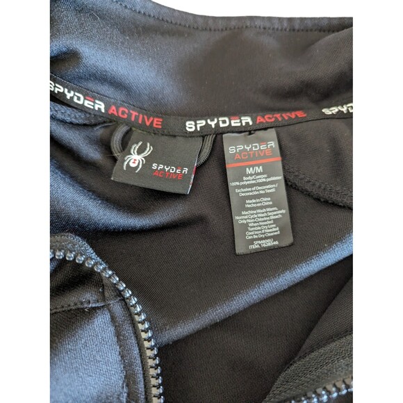 Spyder Lightweight Black Track-Style Jacket Full Zip - Men's Medium - Picture 8 of 9